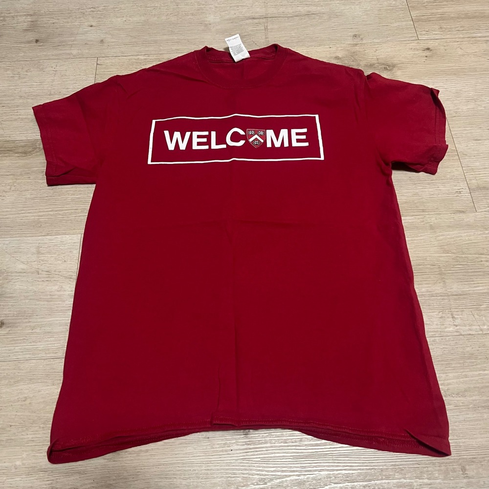 Harvard University Welcome Shirt‎ Sz M Red Student College Boston Cambridge